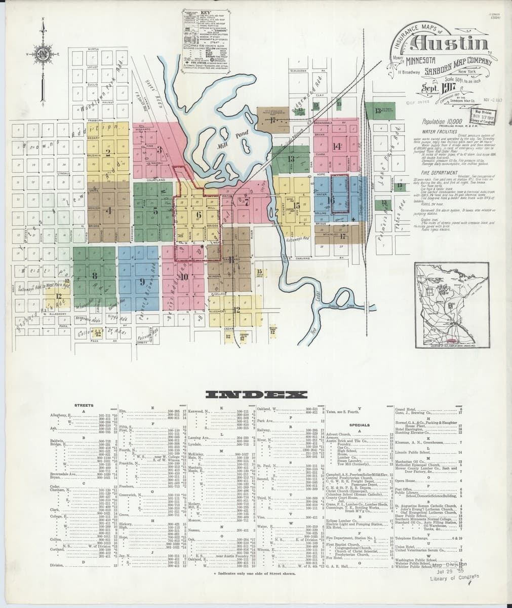 Austin, Minnesota - 1907 Sanborn Map