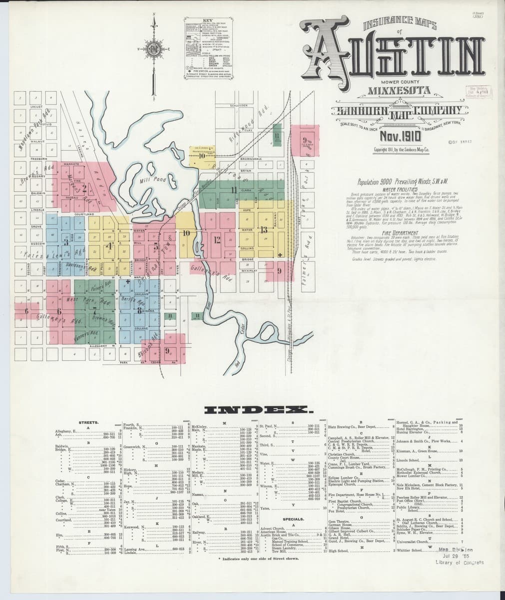 Austin, Minnesota - 1910 Sanborn Map