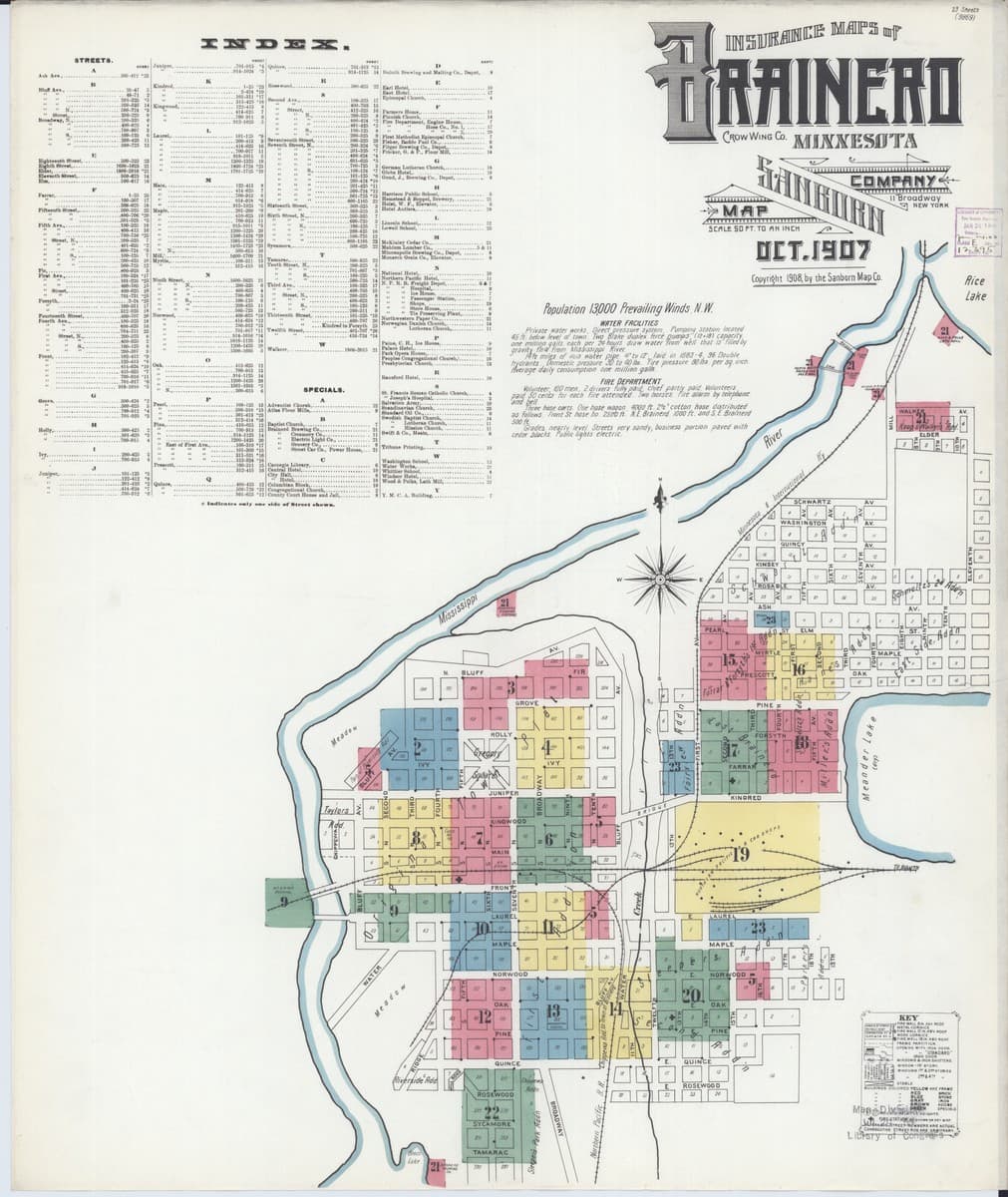 Brainerd, Minnesota - 1907 Sanborn Map