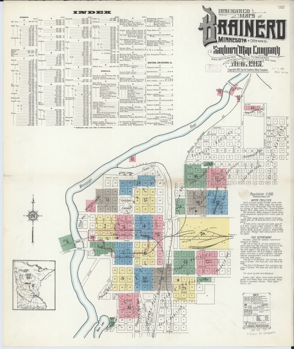 Brainerd, Minnesota - 1913 Sanborn Map