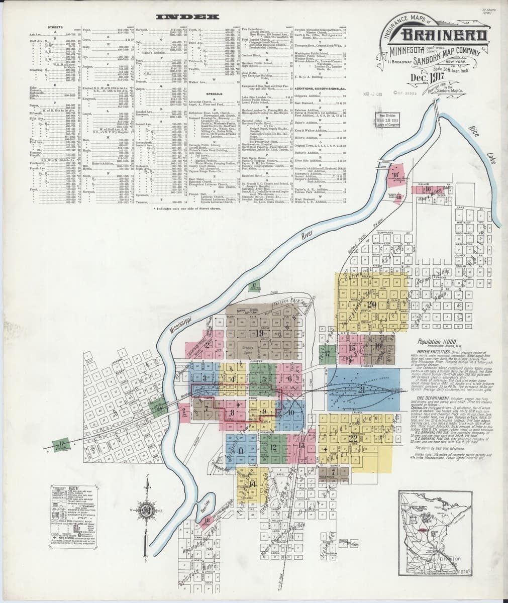 Brainerd, Minnesota - 1917 Sanborn Map