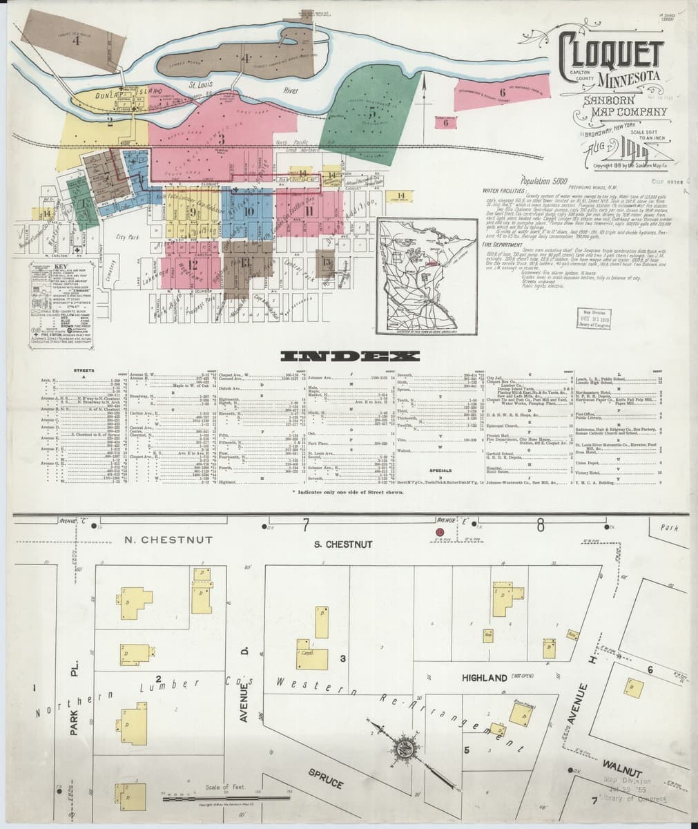 Cloquet, Minnesota - 1919 Sanborn Map