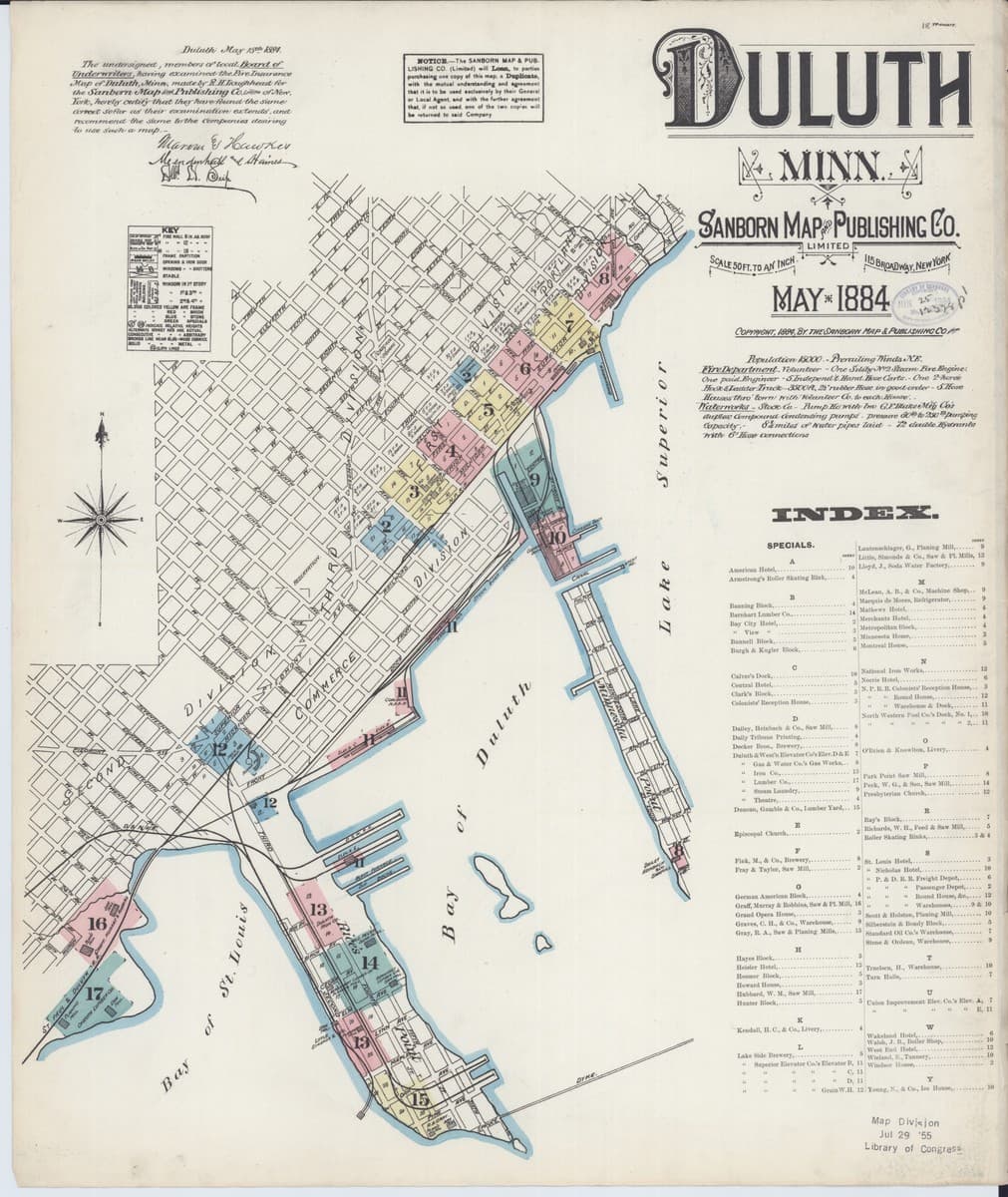 Framed print of Duluth, Minnesota (1884)