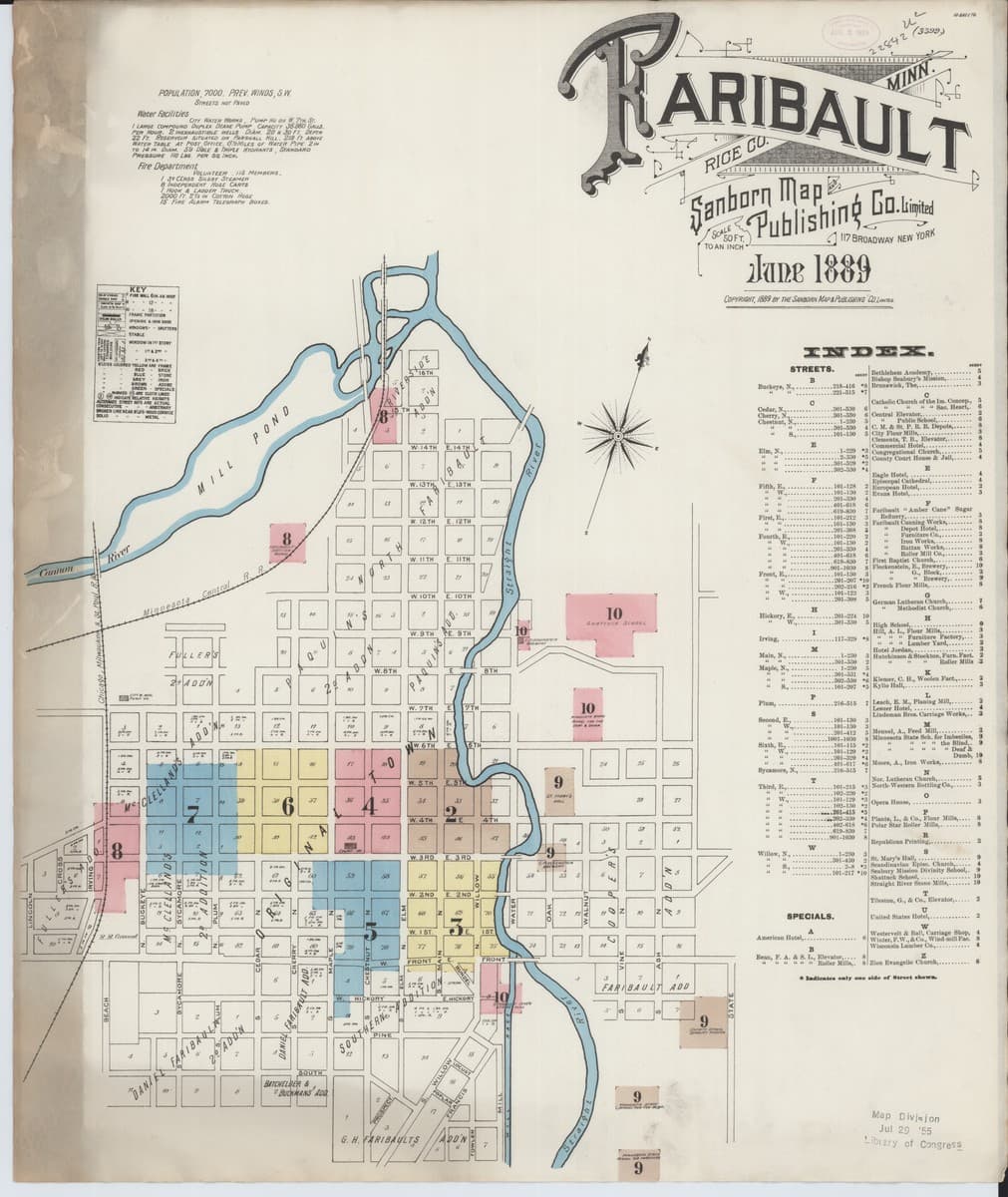 Faribault, Minnesota - 1889 Sanborn Map