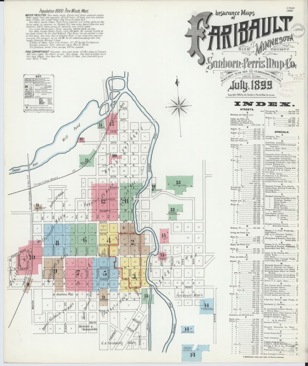 Faribault, Minnesota - 1899 Sanborn Map