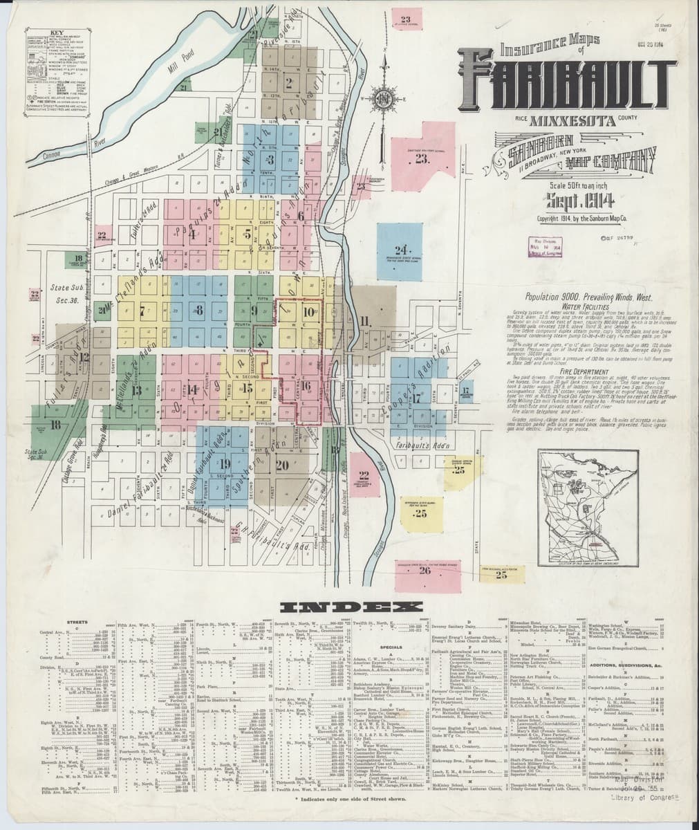 Faribault, Minnesota - 1914 Sanborn Map