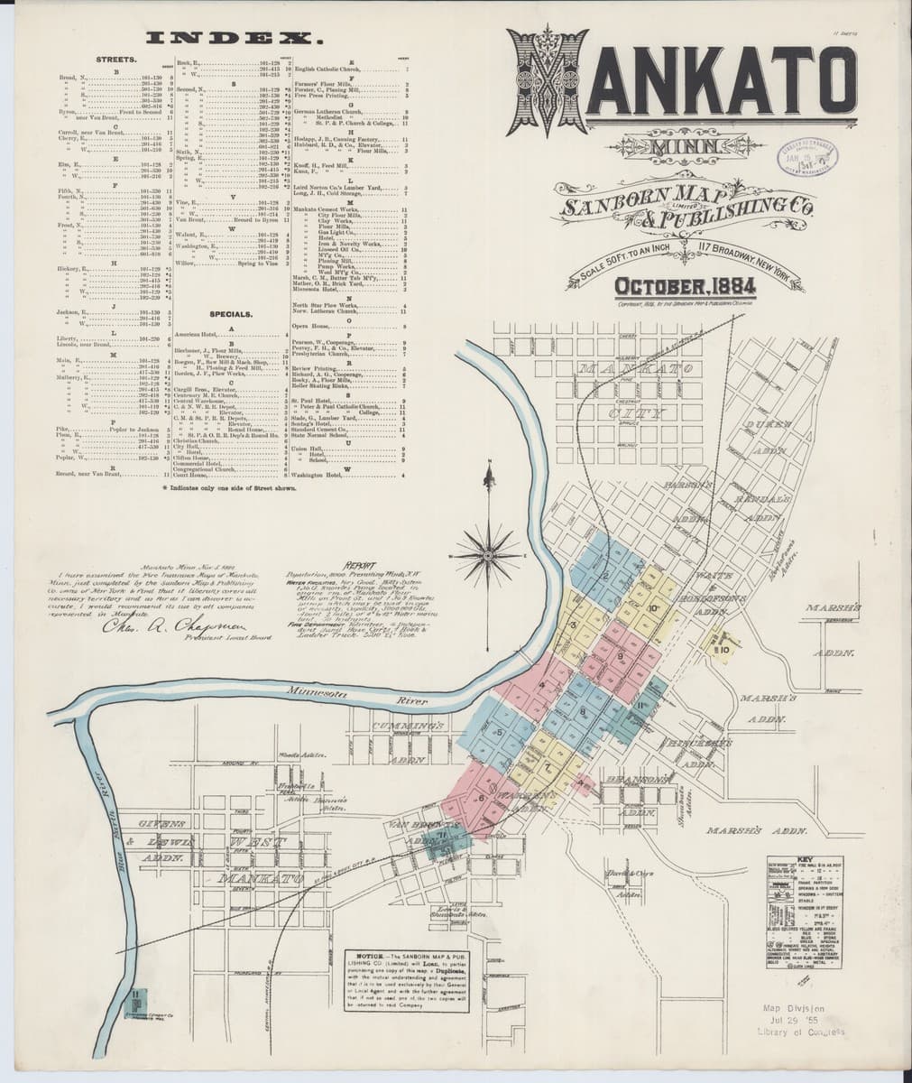 Mankato, Minnesota - 1884 Sanborn Map