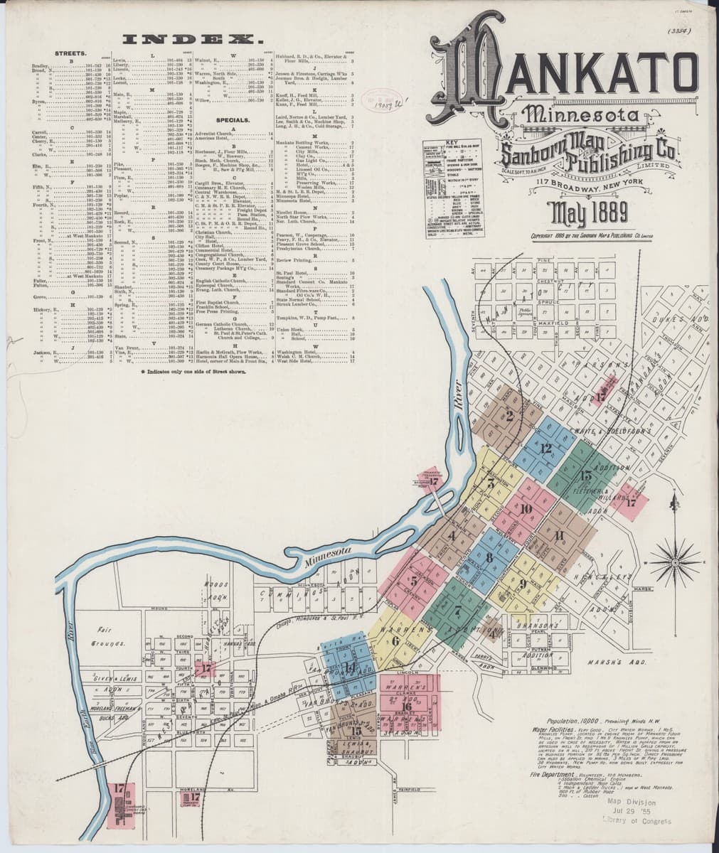 Mankato, Minnesota - 1889 Sanborn Map