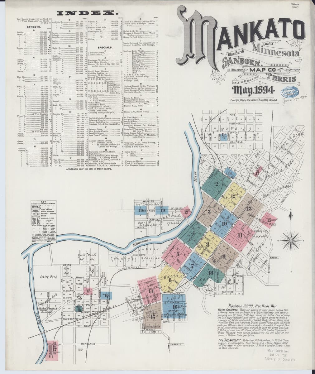 Mankato, Minnesota - 1894 Sanborn Map