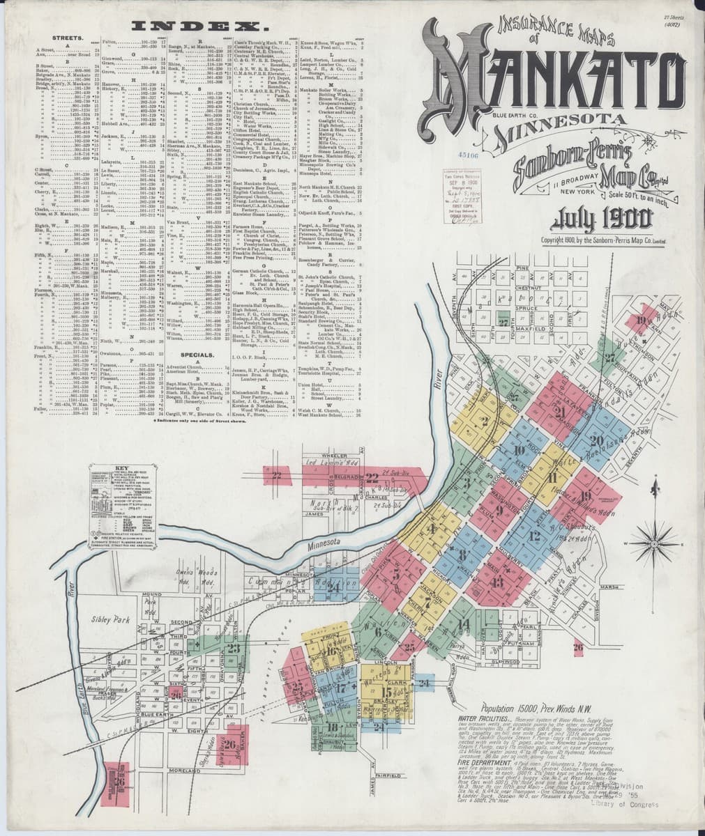 Mankato, Minnesota - 1900 Sanborn Map