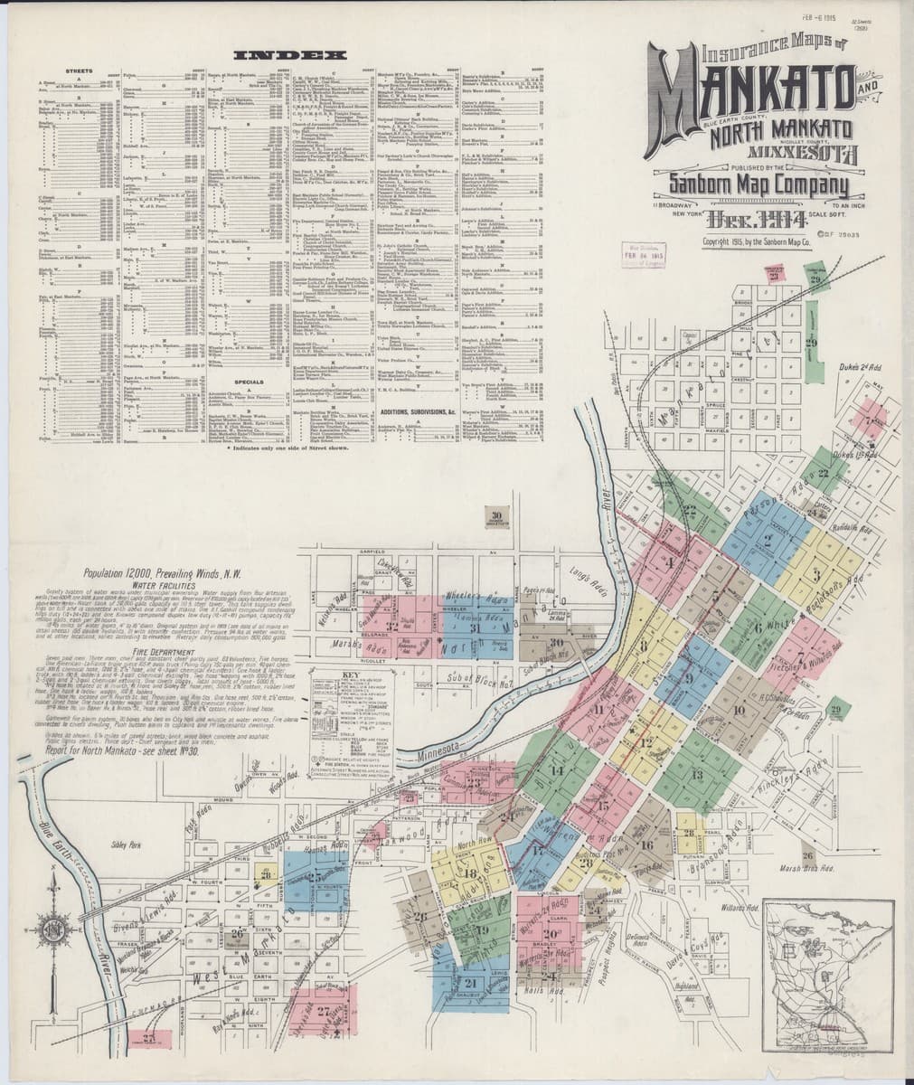 Mankato, Minnesota - 1914 Sanborn Map