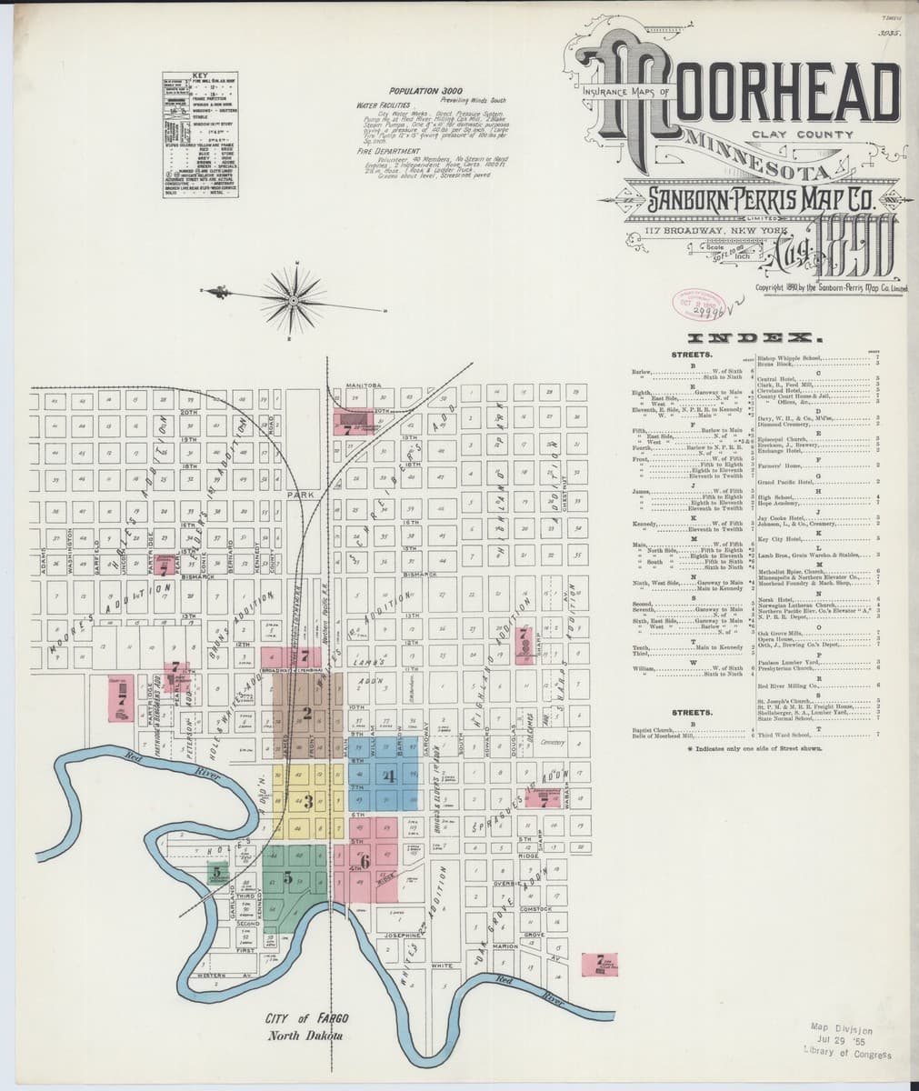 Moorhead, Minnesota - 1890 Sanborn Map