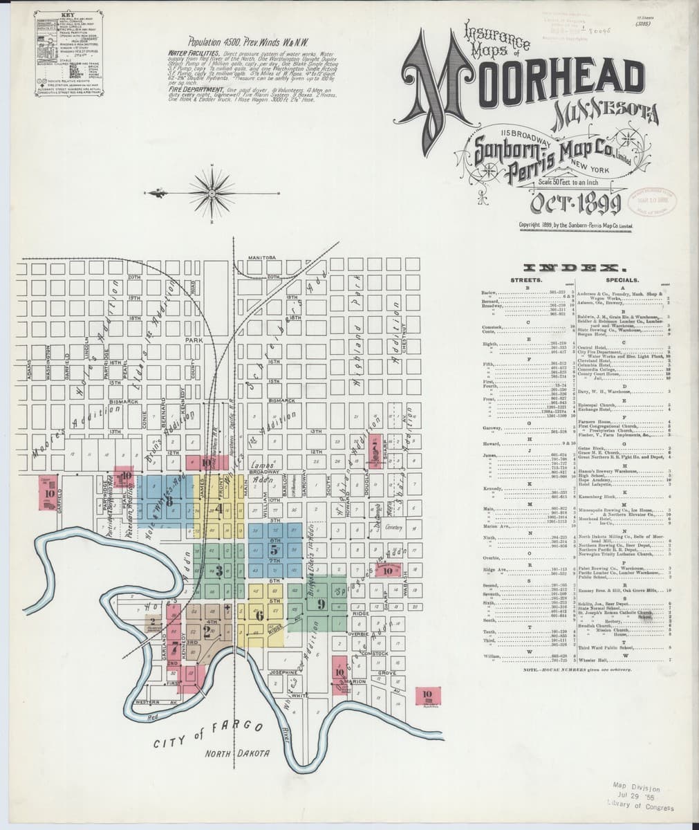 Moorhead, Minnesota - 1899 Sanborn Map