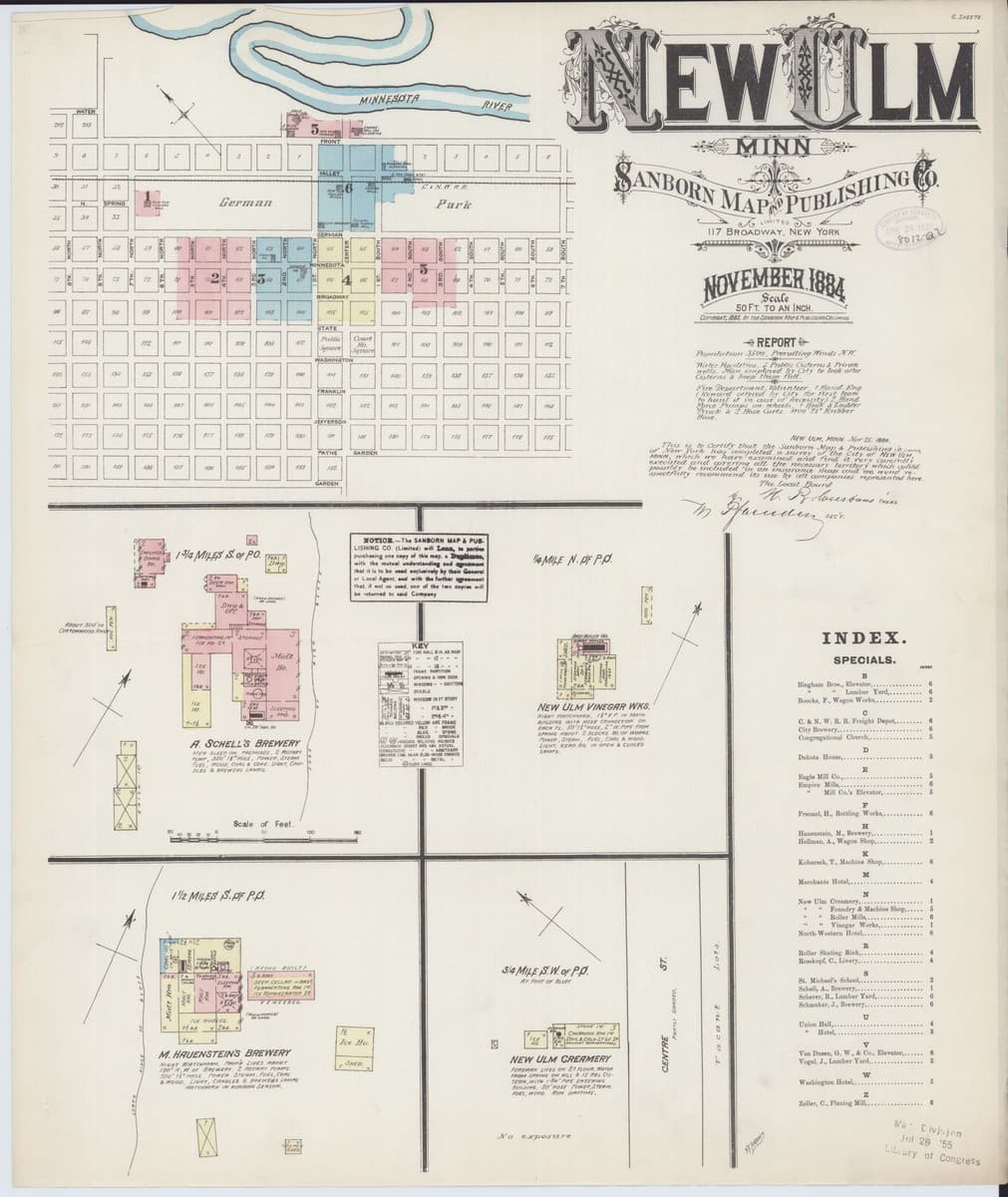 New Ulm, Minnesota - 1884 Sanborn Map