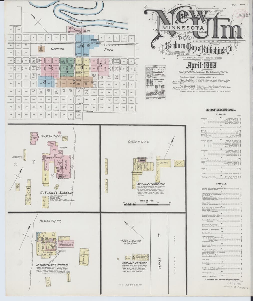 New Ulm, Minnesota - 1889 Sanborn Map