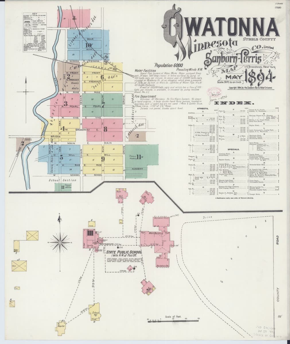 Owatonna, Minnesota - 1894 Sanborn Map
