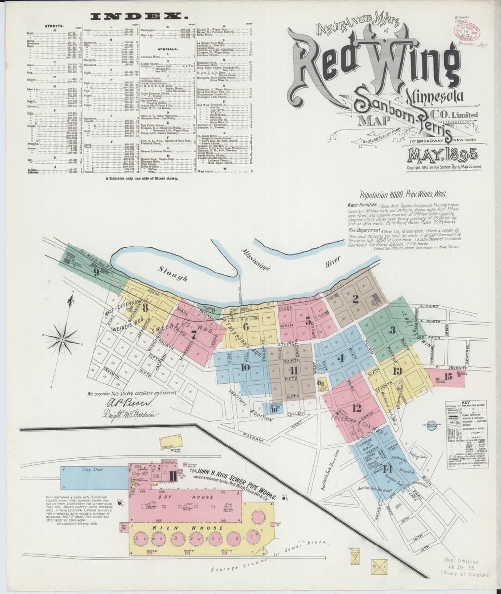 Red Wing, Minnesota - 1895 Sanborn Map