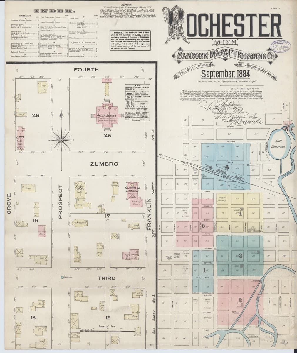 Rochester, Minnesota - 1884 Sanborn Map