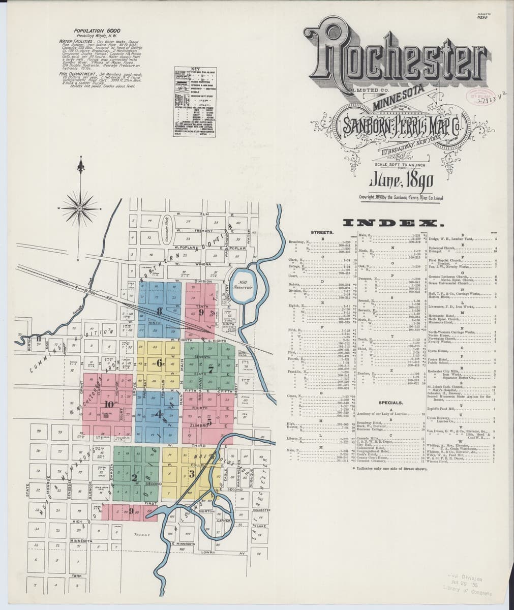 Rochester, Minnesota - 1890 Sanborn Map