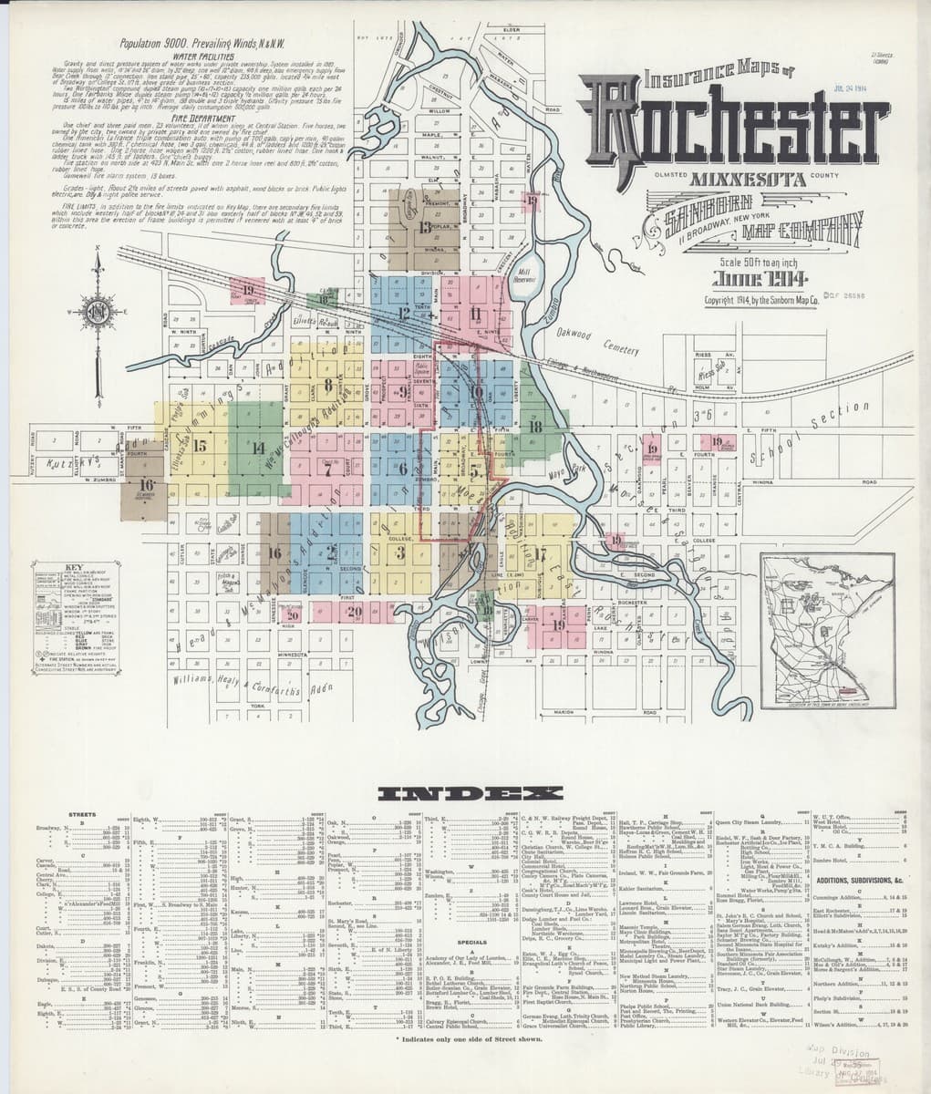 Rochester, Minnesota - 1914 Sanborn Map