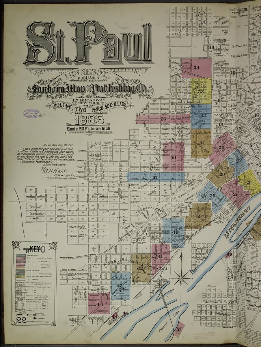 Saint Paul, Minnesota - 1885 Sanborn Map