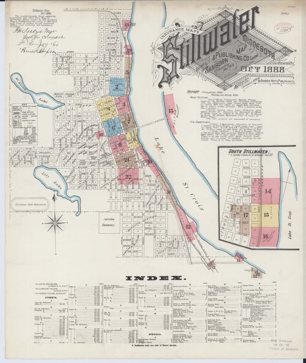Stillwater, Minnesota - 1888 Sanborn Map