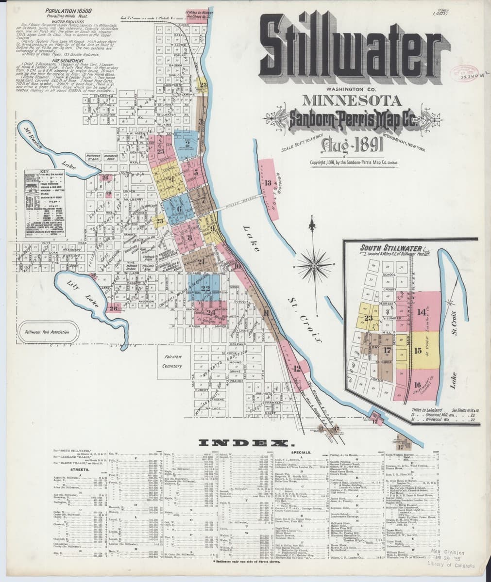 Stillwater, Minnesota - 1891 Sanborn Map