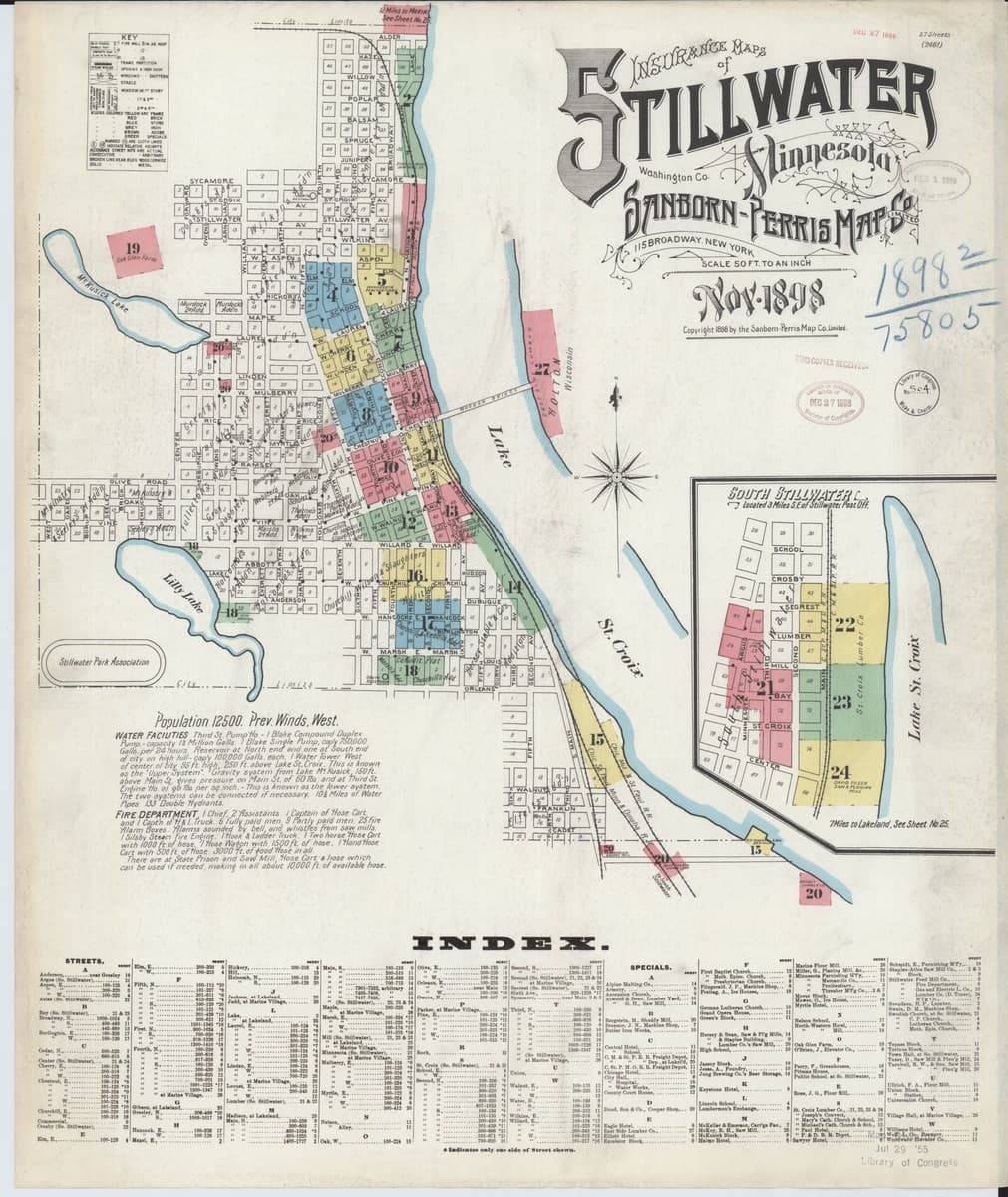 Stillwater, Minnesota - 1898 Sanborn Map