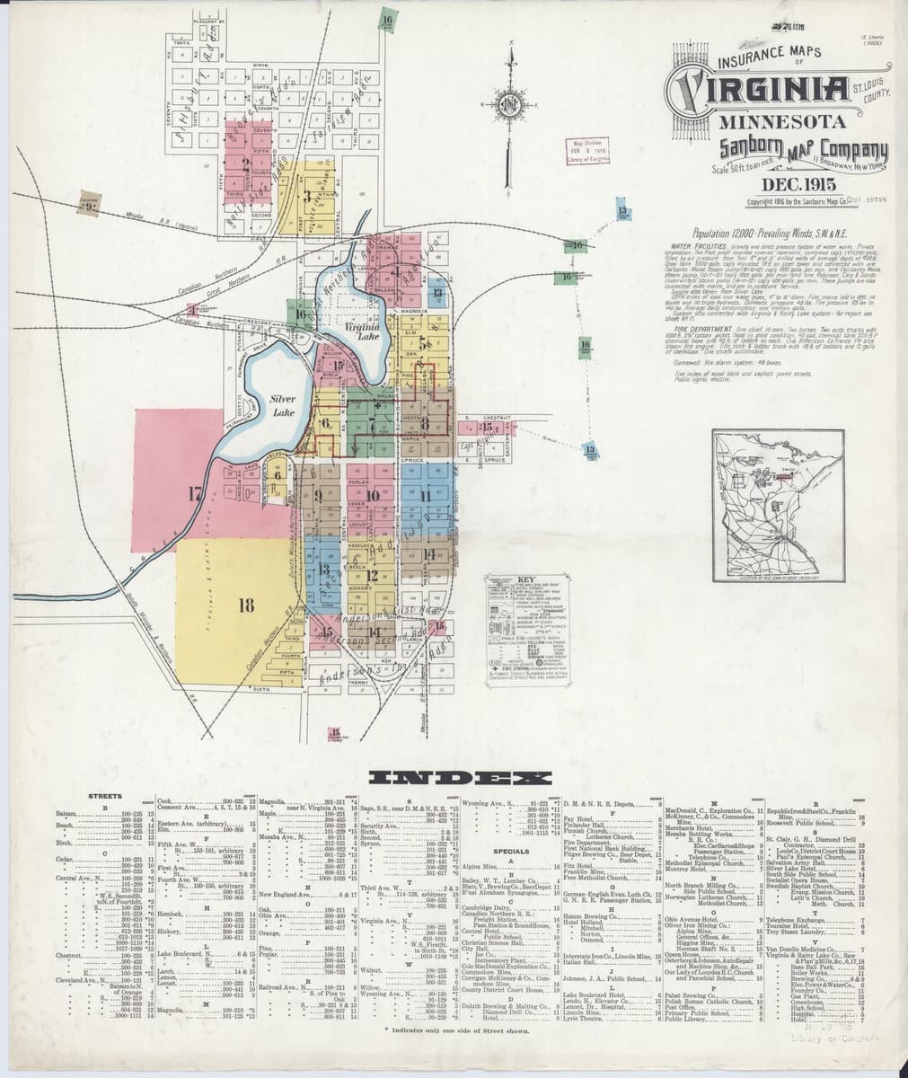 Virginia, Minnesota - 1915 Sanborn Map