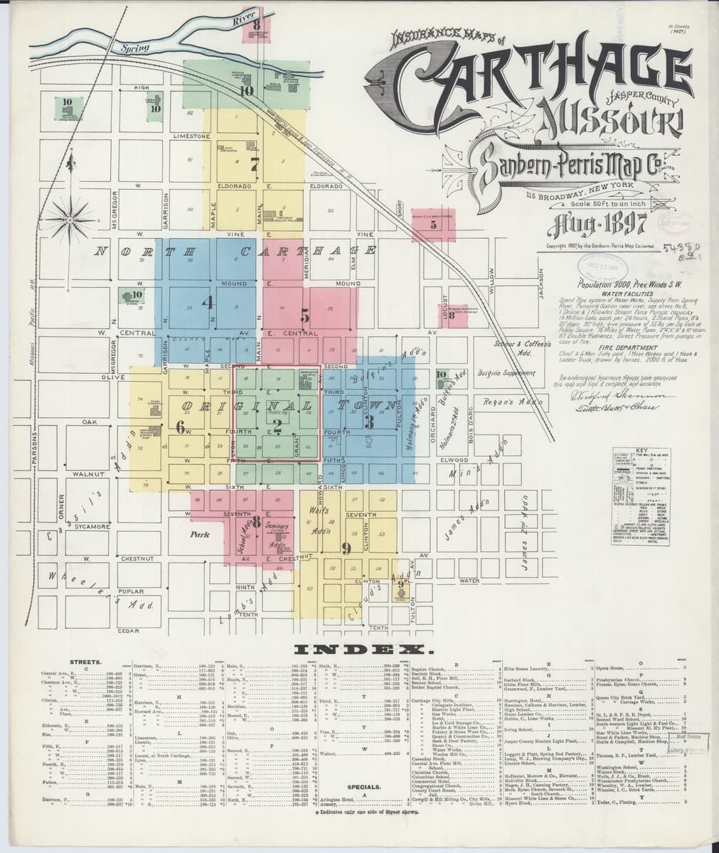 Carthage, Missouri - 1897 Sanborn Map