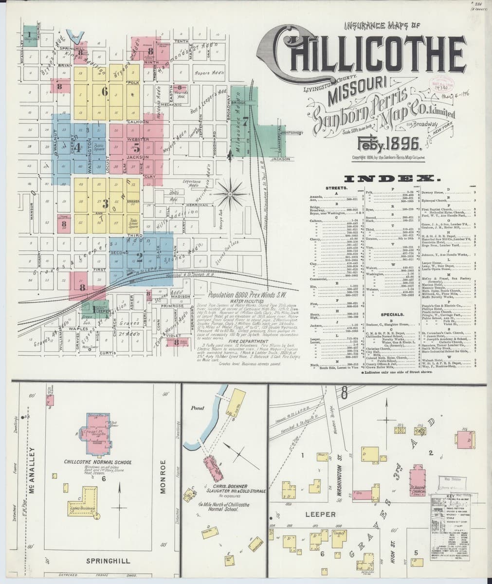 Chillicothe, Missouri - 1896 Sanborn Map