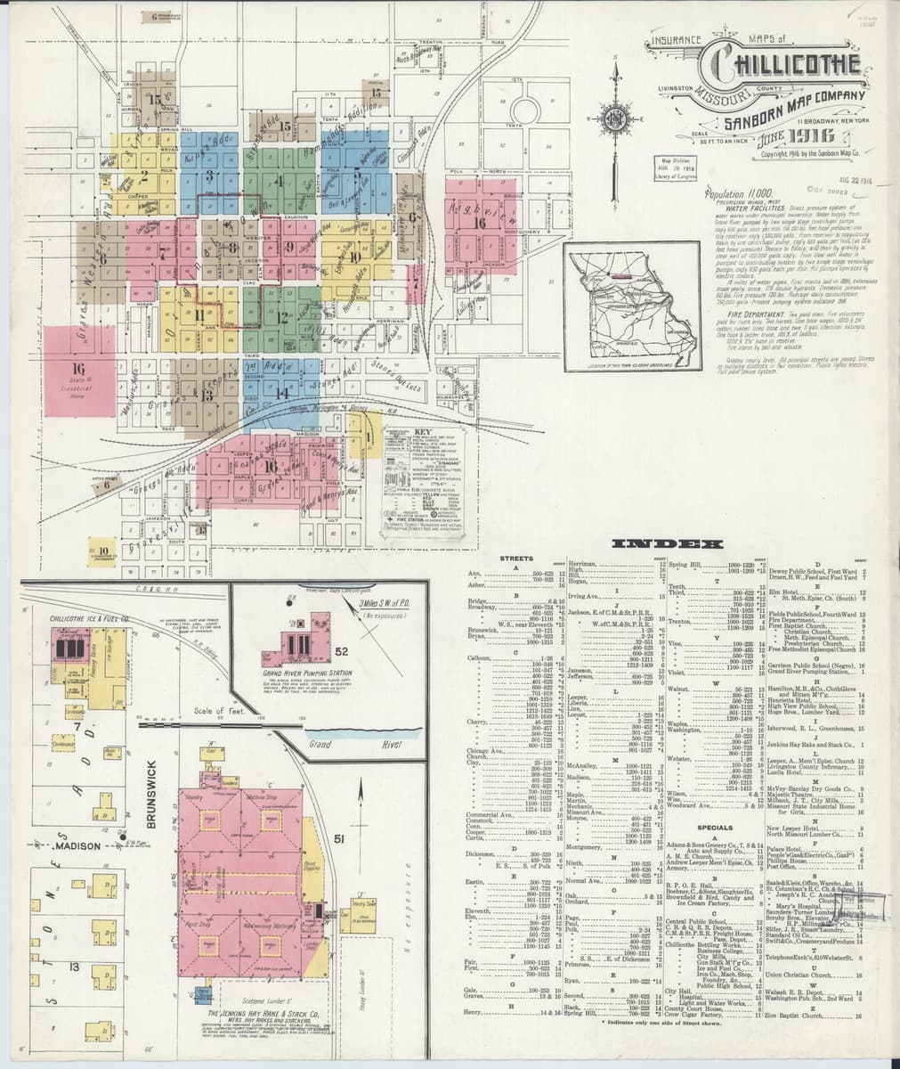 Chillicothe, Missouri - 1916 Sanborn Map