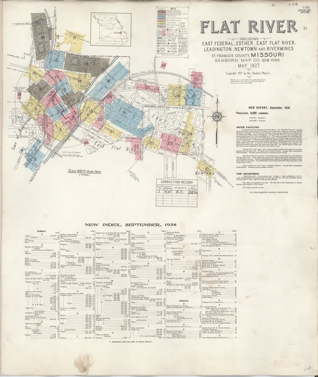 Flat River, Missouri - 1927 Sanborn Map