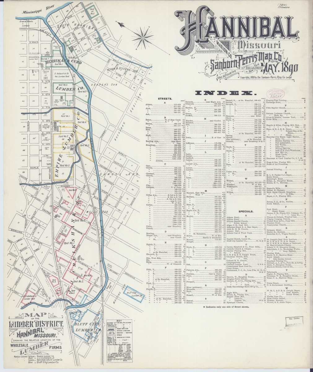 Hannibal, Missouri - 1890 Sanborn Map