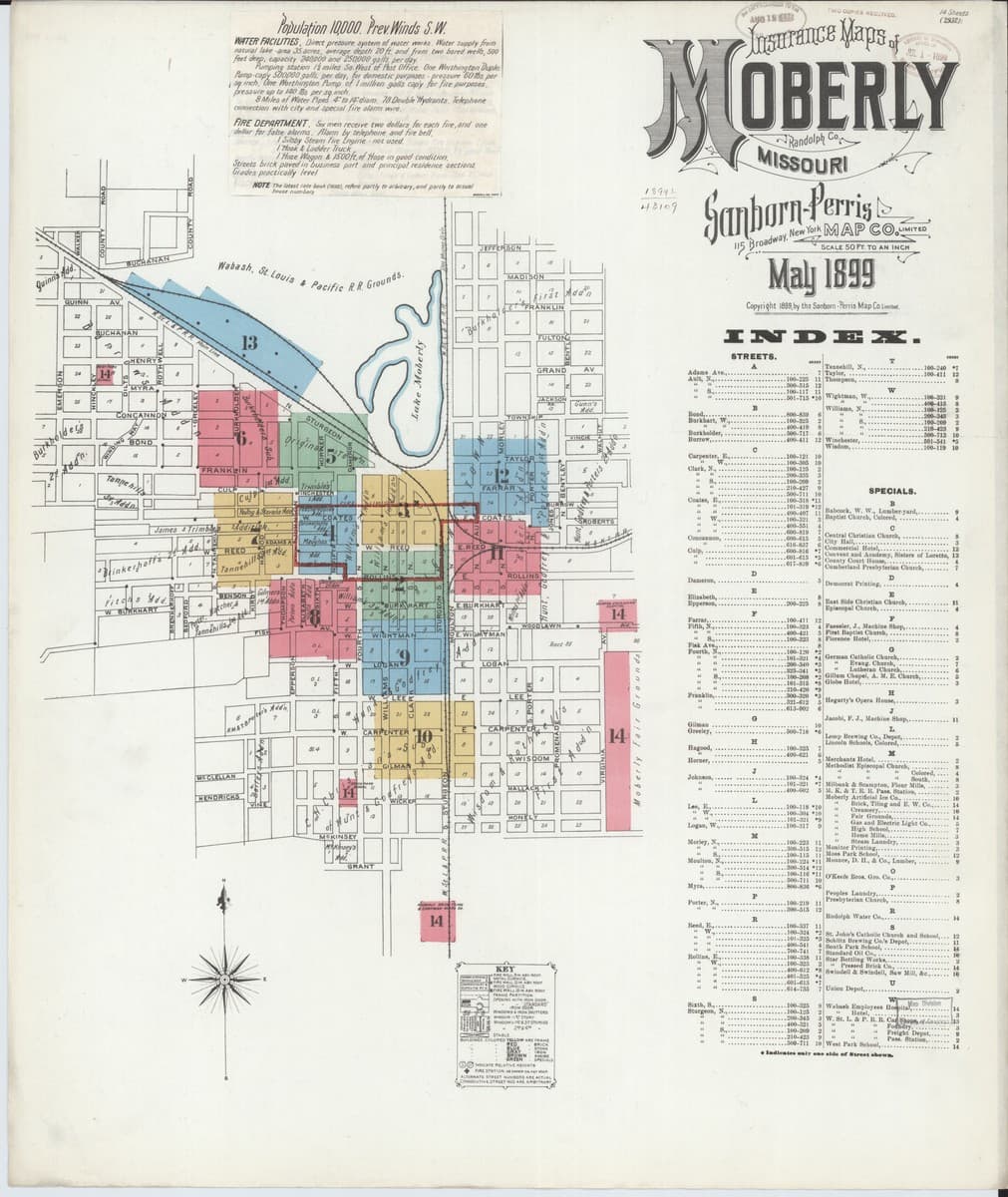 Moberly, Missouri - 1899 Sanborn Map