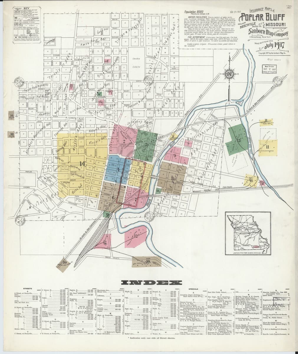 Poplar Bluff, Missouri - 1917 Sanborn Map