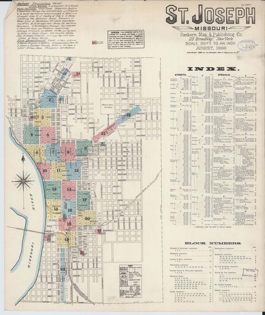Saint Joseph, Missouri - 1883 Sanborn Map