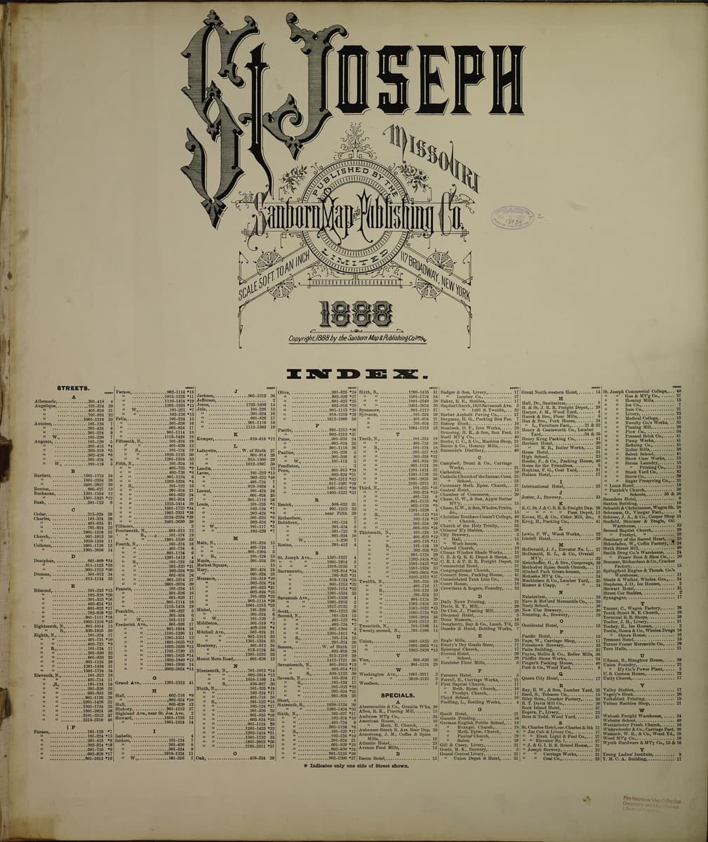 Saint Joseph, Missouri - 1888 Sanborn Map