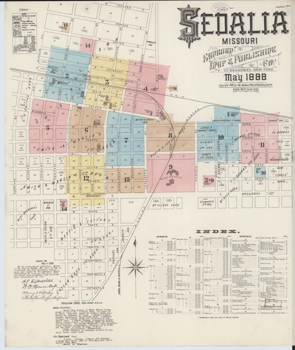 Sedalia, Missouri - 1888 Sanborn Map