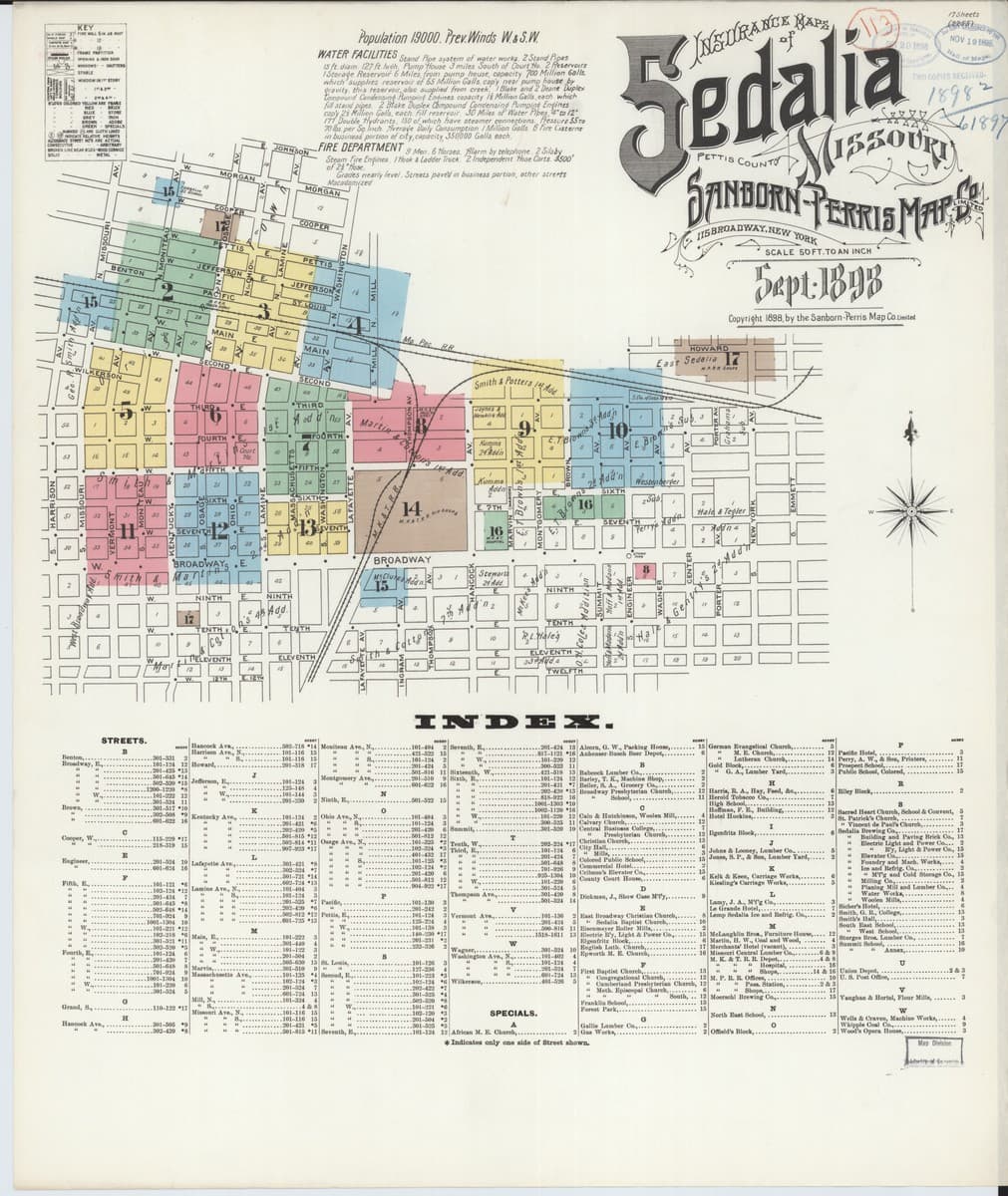 Sedalia, Missouri - 1898 Sanborn Map