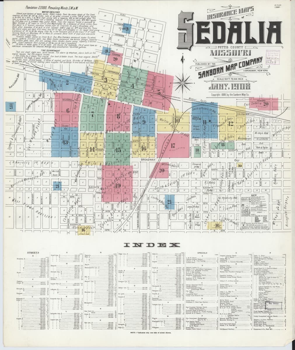 Sedalia, Missouri - 1908 Sanborn Map