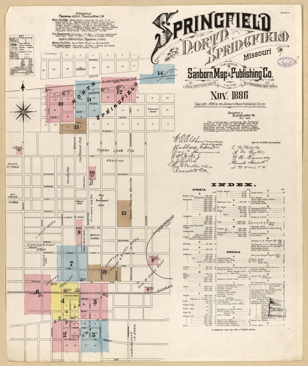 Springfield, Missouri - 1886 Sanborn Map