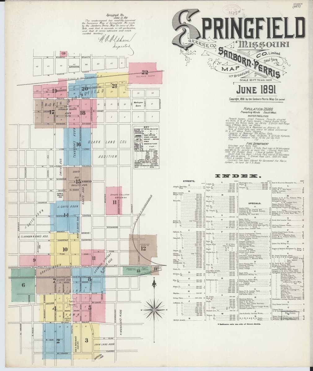 Springfield, Missouri - 1891 Sanborn Map