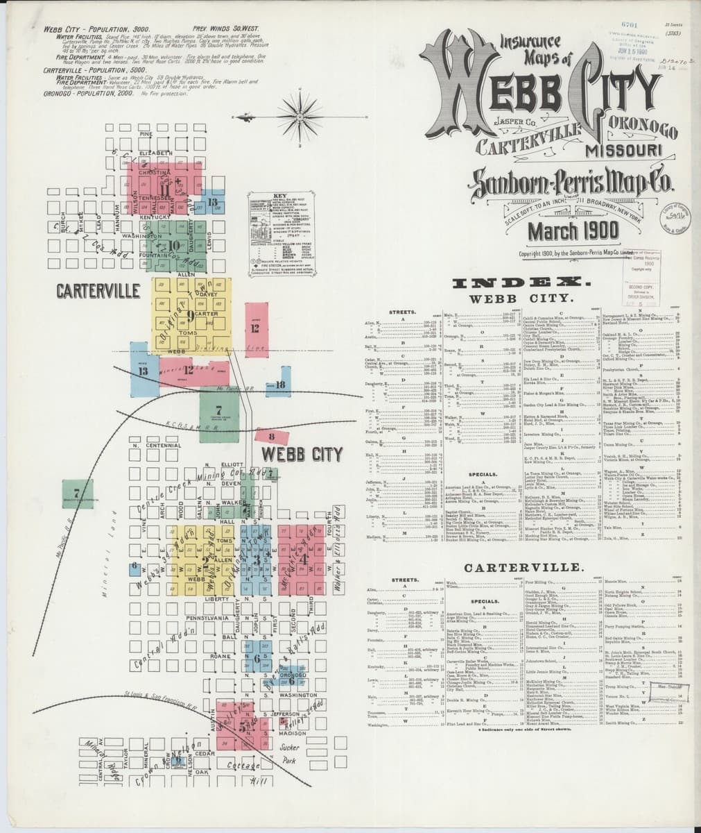 Webb City, Missouri - 1900 Sanborn Map