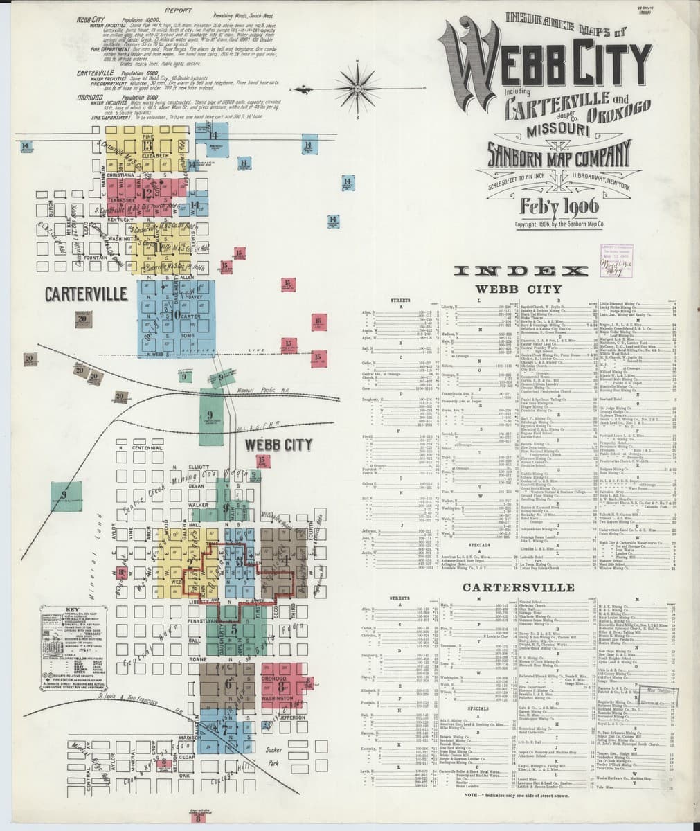 Webb City, Missouri - 1906 Sanborn Map
