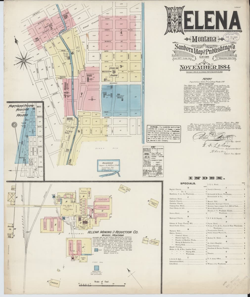 Helena, Montana - 1884 Sanborn Map