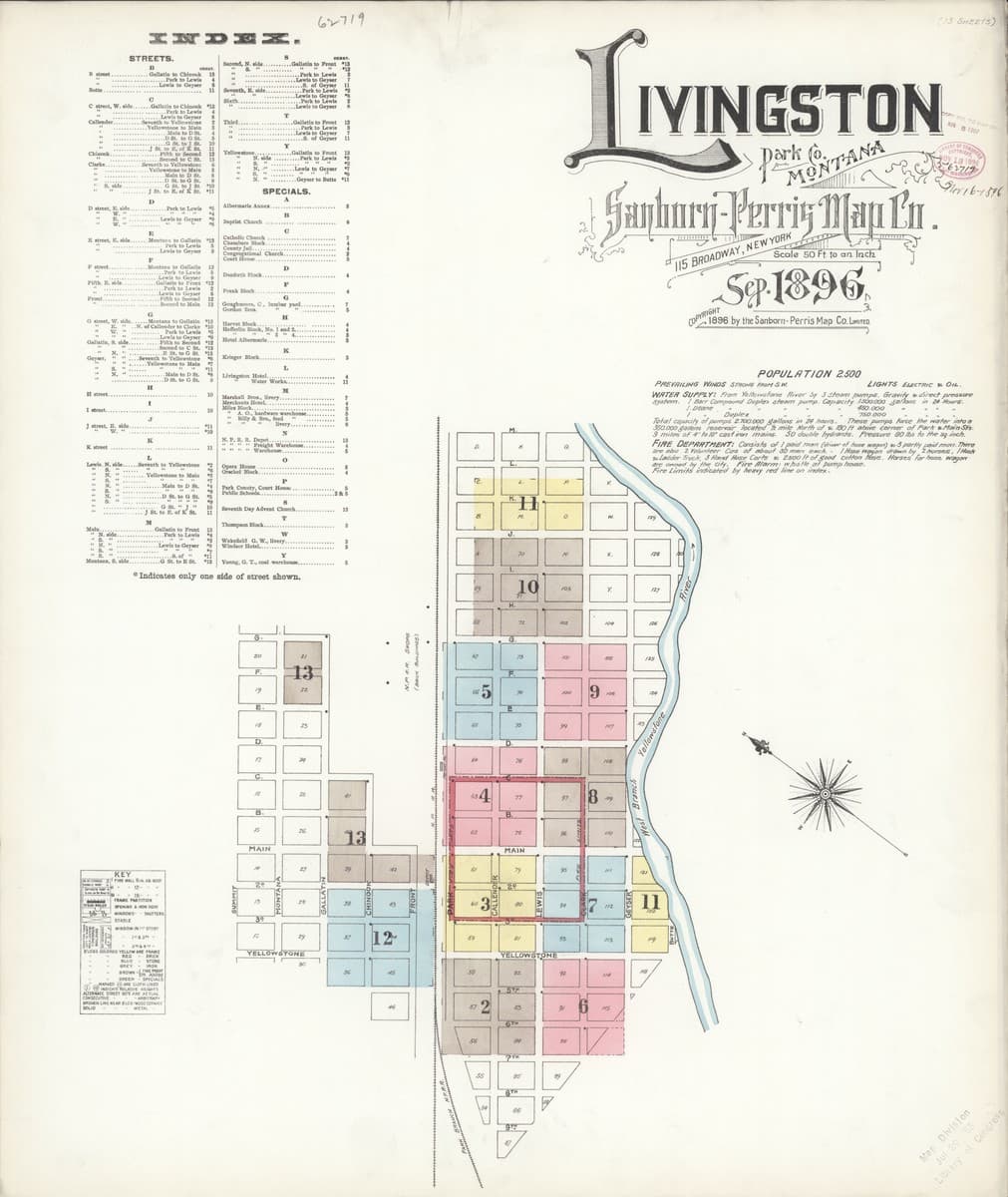 Livingston, Montana - 1896 Sanborn Map