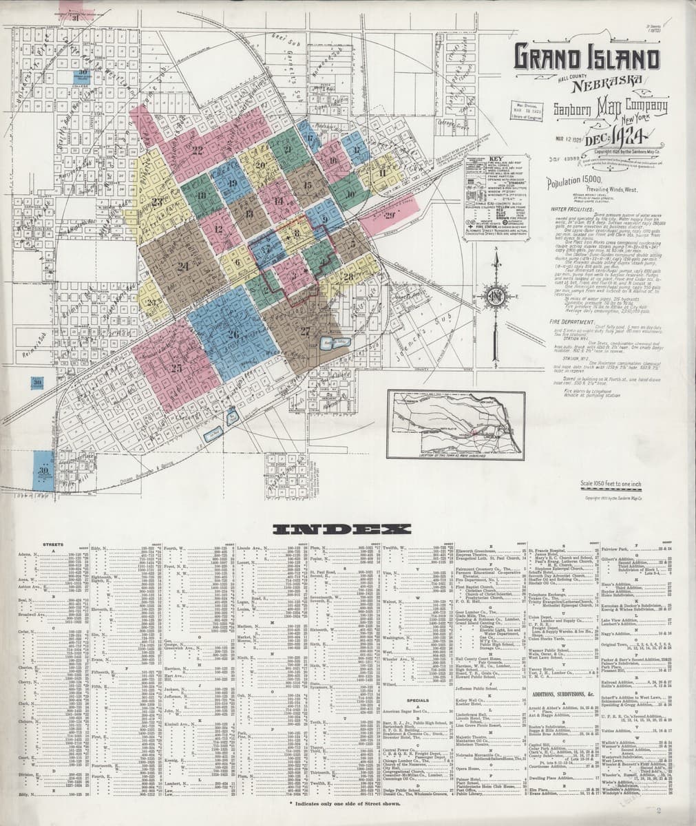 Grand Island, Nebraska - 1924 Sanborn Map