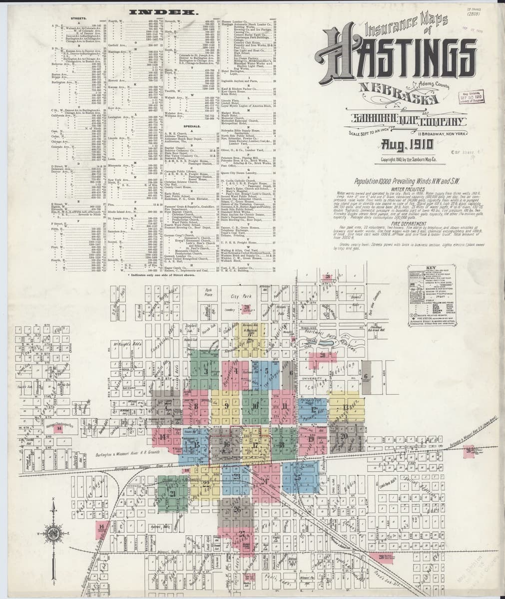 Hastings, Nebraska - 1910 Sanborn Map