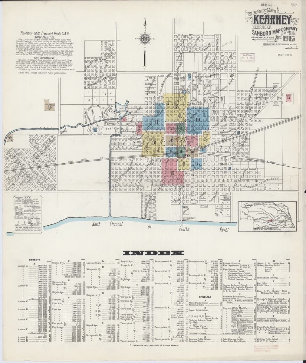 Kearney, Nebraska - 1915 Sanborn Map